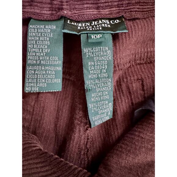 VTG Ralph Lauren Brown Corduroy Jeans Women 10 P Preppy Old Money - Picture 3 of 7